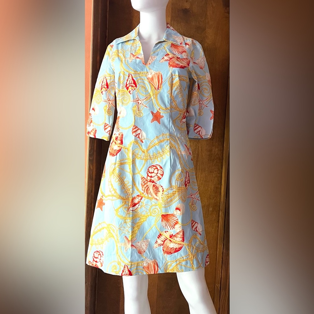 J. McLaughlin Blue Nautical Print Dress -NWT